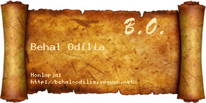 Behal Odília névjegykártya